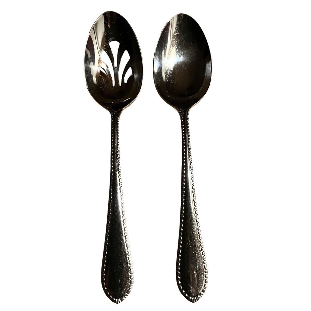 Reed & Barton‎ RDS223 Stainless Slotted Spoon and Serving Spoon Set